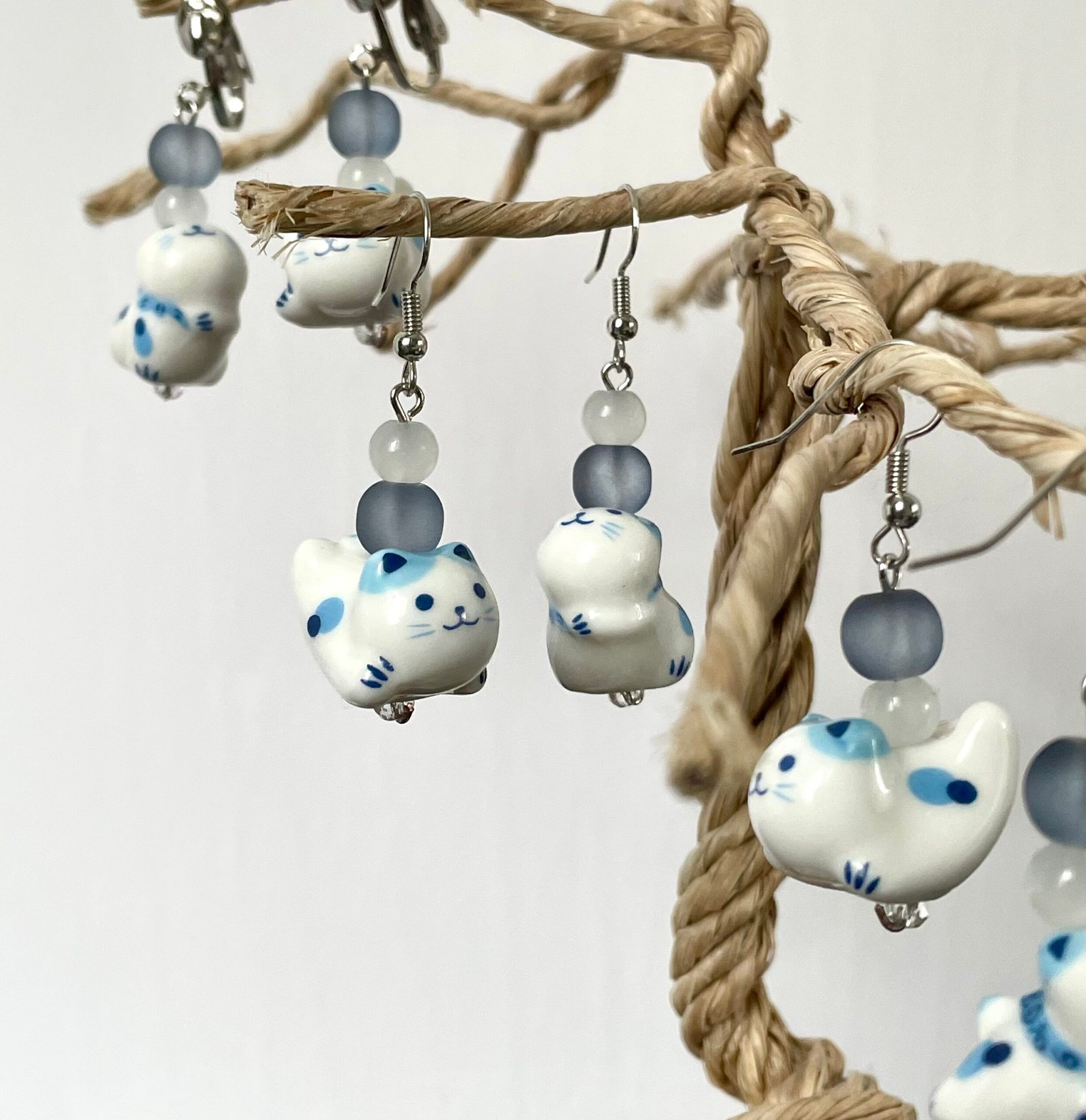 cat bead earrings
